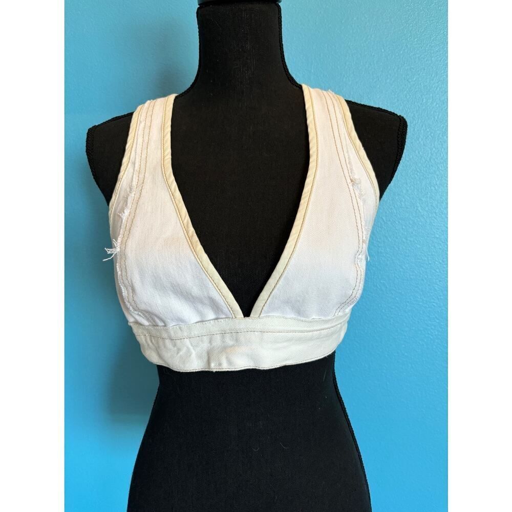 NWOT RE/DONE x Levi's Halter Top Off-White Denim Fully Lined, Snap Close Sides S